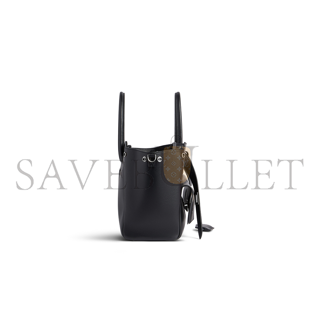 BALENCIAGA WOMEN'S BEL AIR SMALL CARRY ALL BAG IN BLACK 8125452ABAW1000 (29.5*20.3*11.9cm)